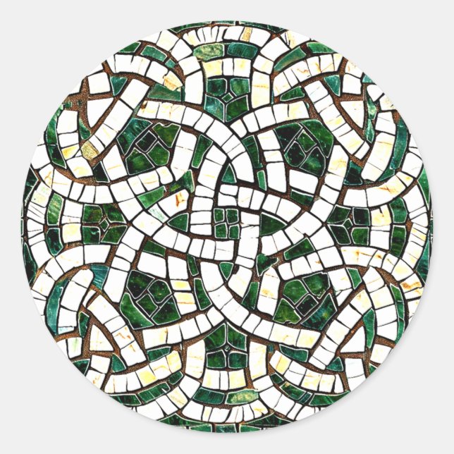 Adesivo Mosaico do Nó Celular Verde e Branco (Frente)