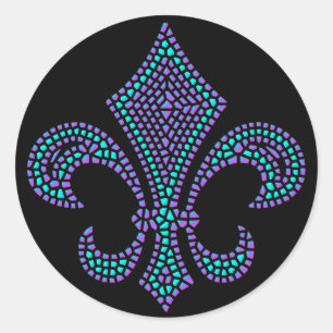 Adesivo Mosaico Fleur De Lis Bisel Pastel