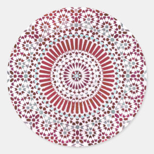 Adesivo mosaico vermelho do círculo do chakra da raiz