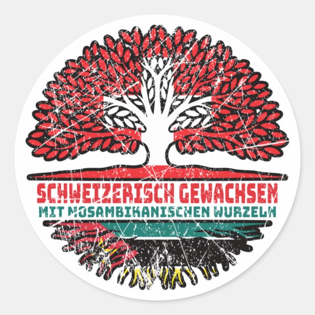 Adesivo Mosambik Mosambikanisch Schweizer Schweiz Baum (Frente)