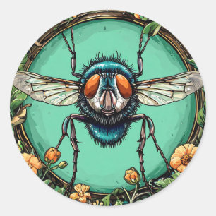 Adesivo Mosca de desenho animado divertida estética lúdica
