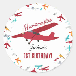 Adesivo Moscas de primeiro aniversario de avião