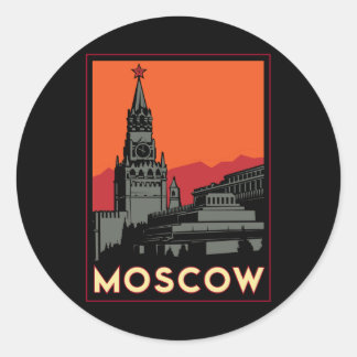 Adesivo moscou rússia kremlin art deco retro viagem