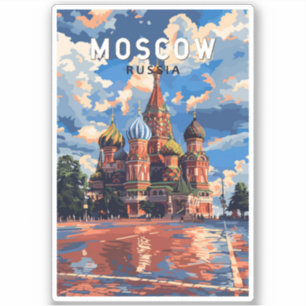 Adesivo Moscou Rússia Viagem Art Vintage