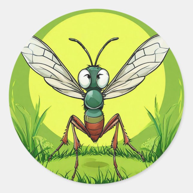 Adesivo 🦟 Mosquito de Desenho Animado Fofo Inseto Diverti (Frente)