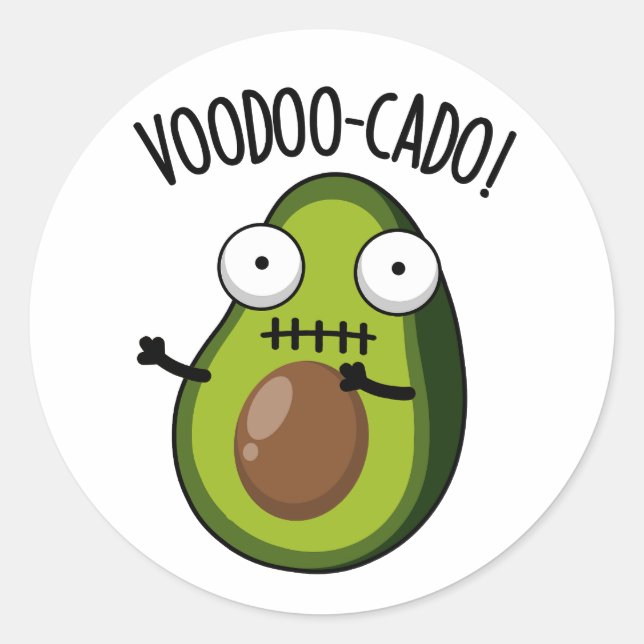 Adesivo Mosquito Voodoo Engraçado Avocado Pun (Frente)