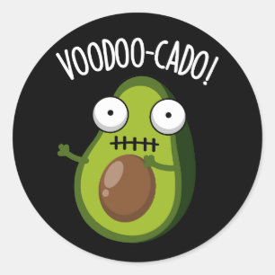 Adesivo Mosquito Voodoo Engraçado Avocado Pun Dark BG