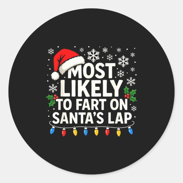 Adesivo Most Likely To Fart On Santa’s Lap Funny Family Ch (Frente)