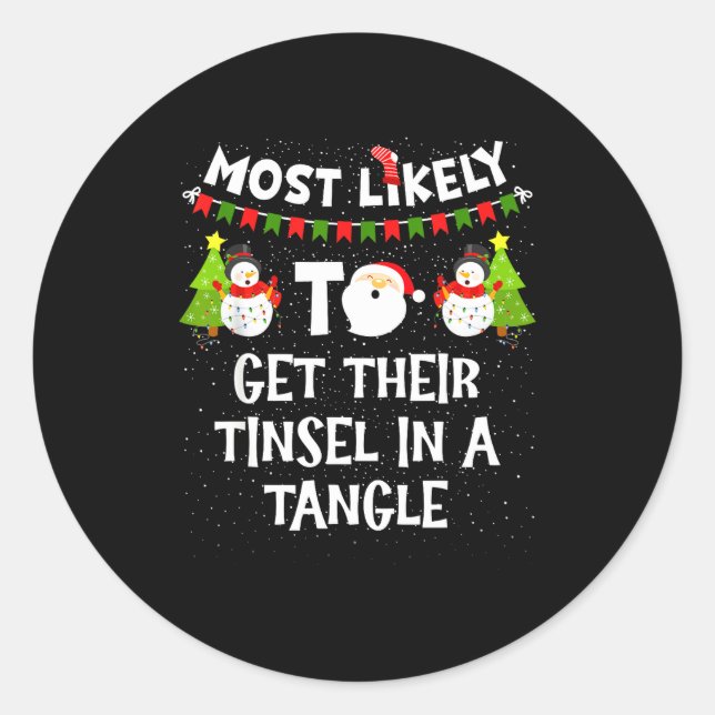 Adesivo Most Likely To Get Their Tinsel In A Tangle Christ (Frente)