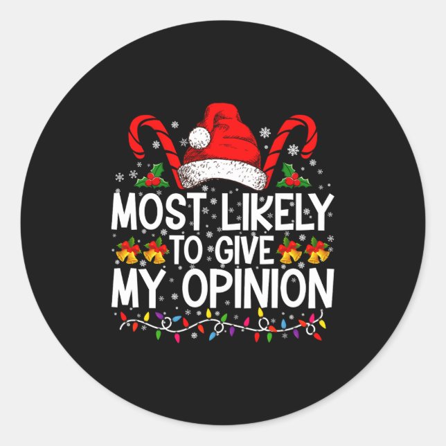 Adesivo Most Likely To Give My Onion Funny Christmas  (Frente)
