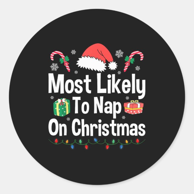 Adesivo Most Likely To Nap On Christmas Family Funny Match (Frente)