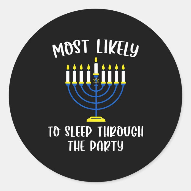 Adesivo Most Likely To Sleep Through Party Hanukkah Group  (Frente)