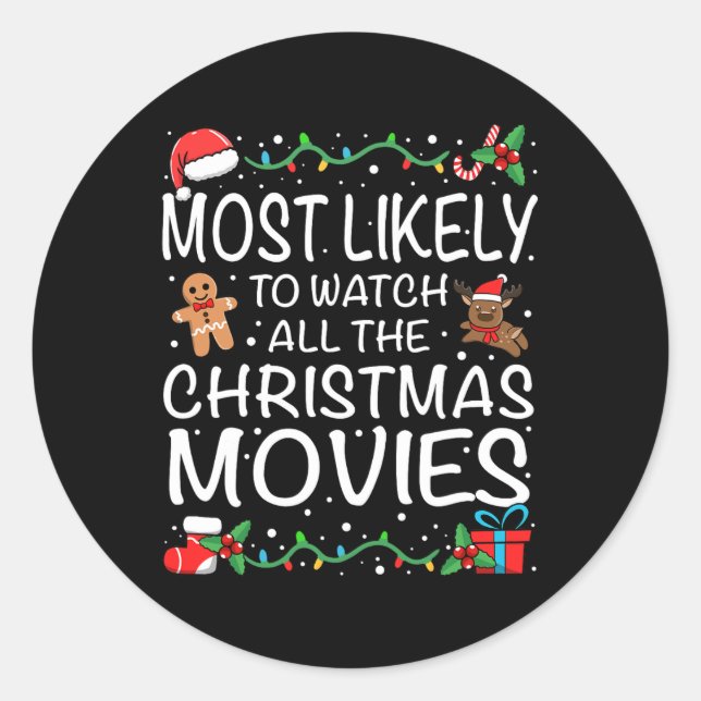Adesivo Most Likely To Watch The Christmas Movies Family C (Frente)