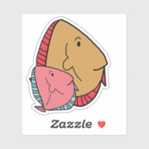 Mostarda e peixes cor-de-rosa