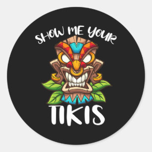 Adesivo Mostre-me seu Tikis Hawaiian Tiki Mask Aloha Hawai