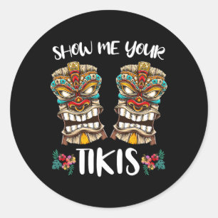 Adesivo Mostre-me seu Tikis Hawaiian Tiki Mask Breast Aloh