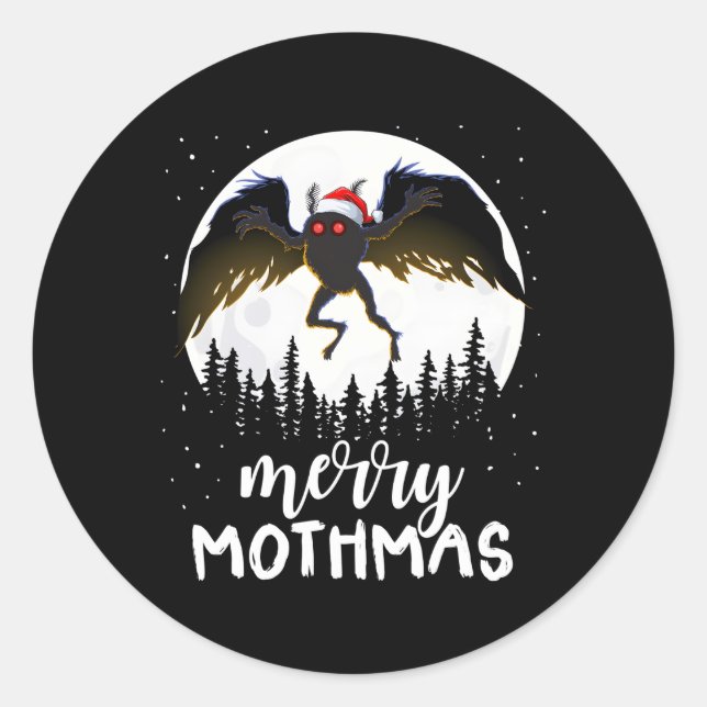 Adesivo Moth Feliz Mothmas Creepy Folklore Cryptid (Frente)