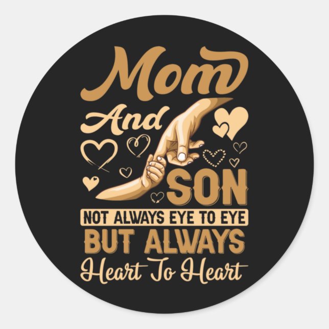 Adesivo Mother Art | Mom and Son Heart To Heart Birthday (Frente)