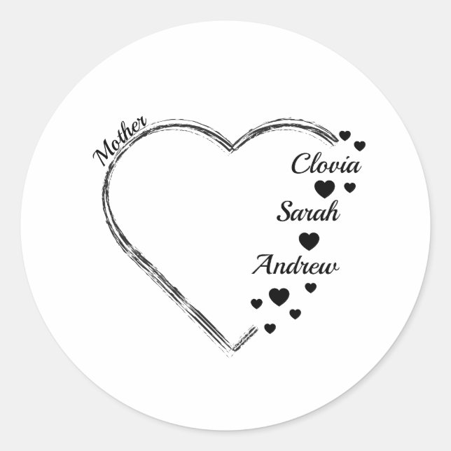 Adesivo Mother heart ccustomize name (Frente)