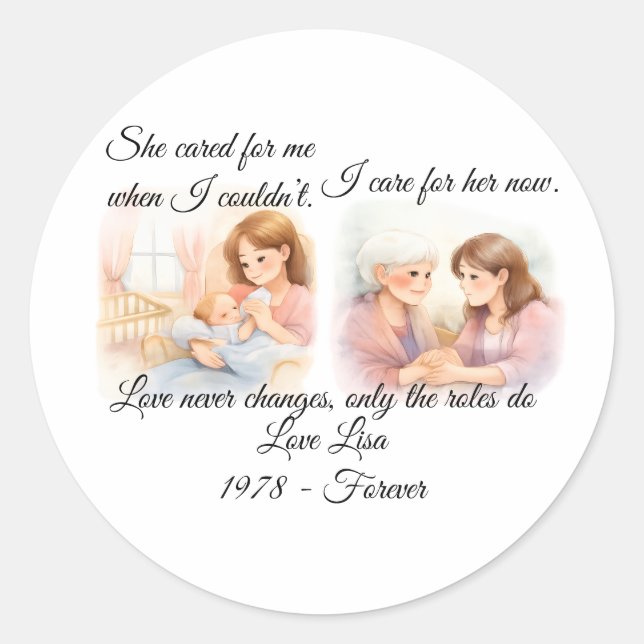 Adesivo Mother's Day Elders Care  Throw Pillow (Frente)