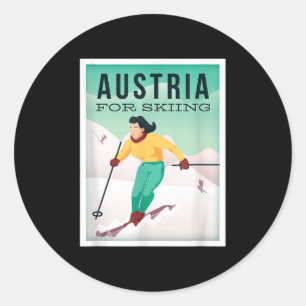 Adesivo Motif De Esqui Da Áustria Com Polos De Esqui E Esq