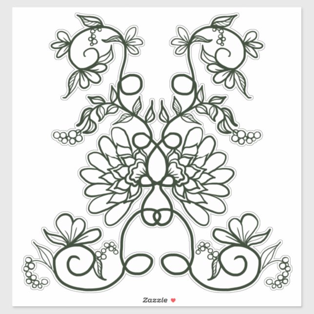 Adesivo Motif Floral Bonito do Color Me Sticker (Folha)