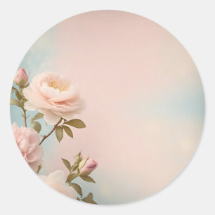 Adesivo Motif Floral de Pastel Suave em Fundo Rosa
