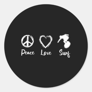 Adesivo Motivação de Surfista Surfando - Paz Amor Surf