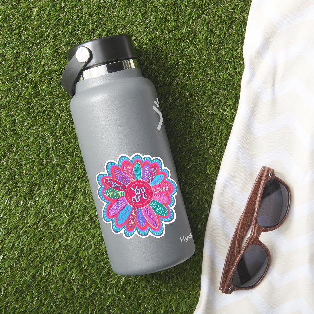 Adesivo Motivação: Você É Um Incentivo Rosa Flor (HydroFlask Insitu)