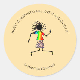 Adesivo Motivacional, Arte Africana Fantástico Dançarino F