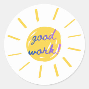 Adesivo Motivacional “Bom Trabalho!” para Crianças