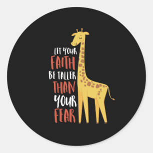 Adesivo Motivational Giraffe Faith Mais Alto Que Medo