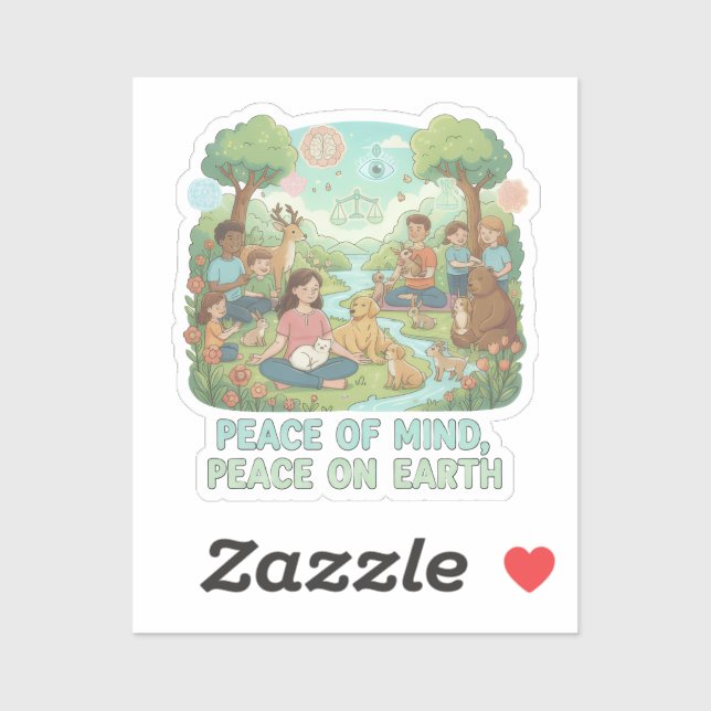 Adesivo Motivational Peace of Mind, Peace on Earth Design (Folha)