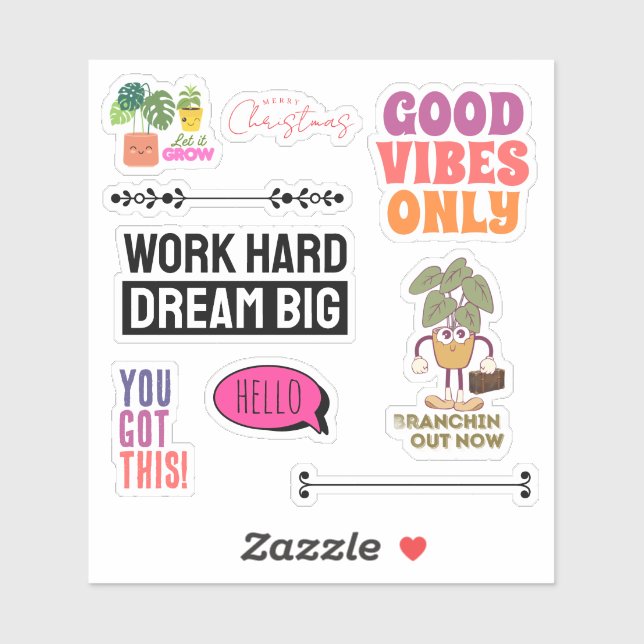 Adesivo Motivational Plant Quote Sticker Sheet | Christmas (Folha)