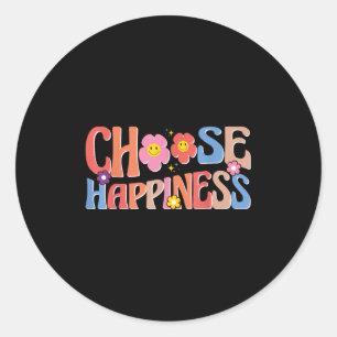 Adesivo Motivational Quote Retro Groovy Escolha Felicidade