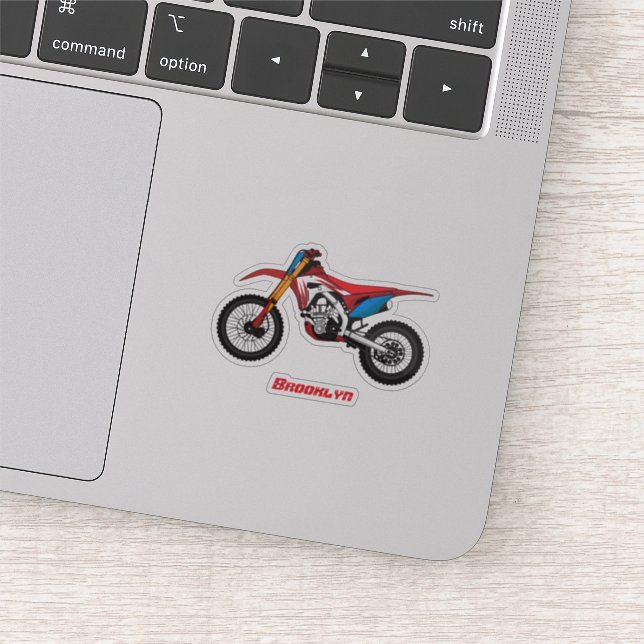Adesivo Moto de terra vermelha (Detalhe)
