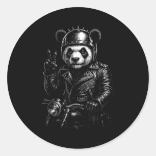 Adesivo Moto Sinal de Paz Panda Descolado Punk