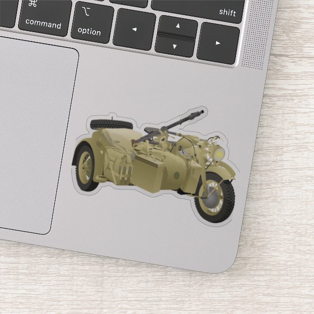 Adesivo Motocicleta alemã WW2 com carro lateral (Detalhe)