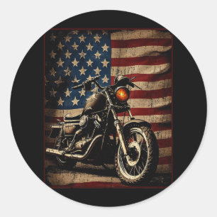 Adesivo Motocicleta Bandeira EUA Biker Retro