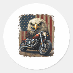 Adesivo Motocicleta Bandeira EUA Retro Chopper Motociclist