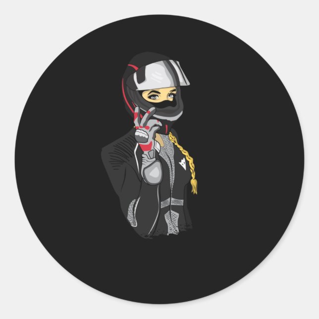 Adesivo Motocicleta Biker Bike Girl Engraçada Ideia De Pre (Frente)