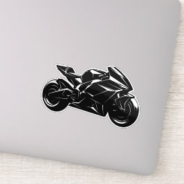 Adesivo Motocicleta Futurista Vetor Preto Branco