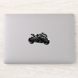Adesivo Motocicleta Futurista Vetor Preto Branco