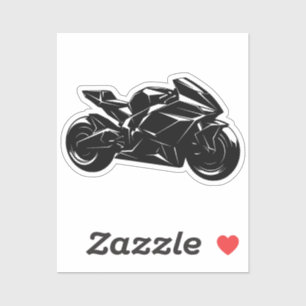 Adesivo Motocicleta Futurista Vetor Preto Branco