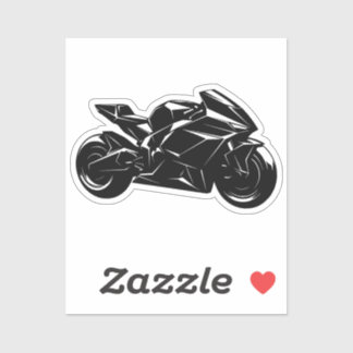 Adesivo Motocicleta Futurista Vetor Preto Branco