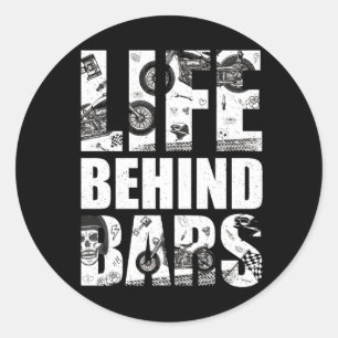 Adesivo Motocicleta Por Trás De Bares Mostra Motocicleta