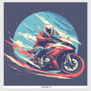 Adesivo Motociclista Correndo