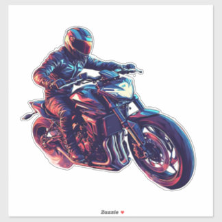 Adesivo Motociclista Correndo