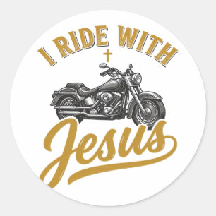 Adesivo Motociclista Cristão Eu Ando Com Jesus Camisa Vint