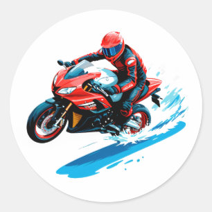 Adesivo Motociclista Elegante